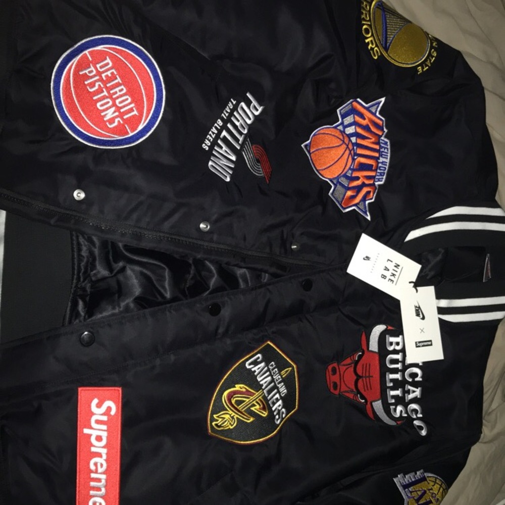 supreme x nba black jacket